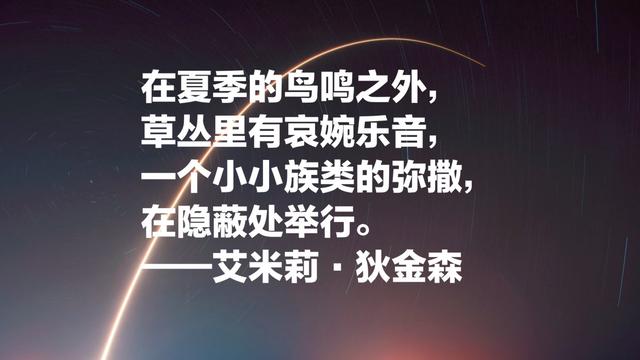 她是比肩惠特曼的伟大诗人，狄金森这睿智的诗，内容深邃