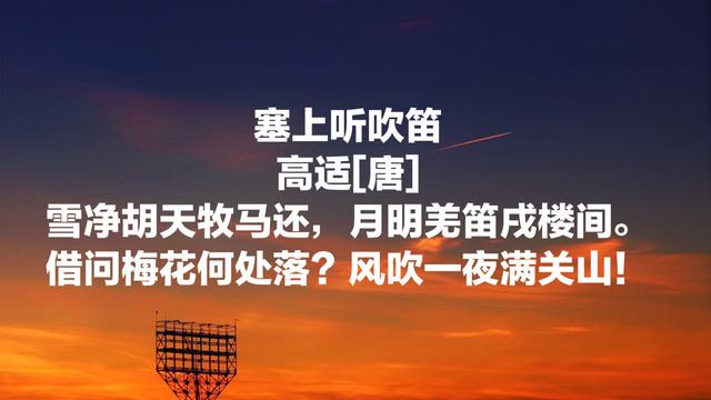 边塞诗人潇洒豪放，高适这诗雄浑悲壮，边疆风土人情尽在诗中