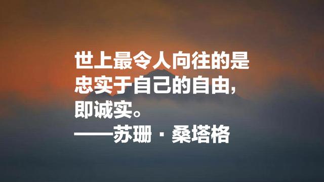 她被誉为美国公众的良心，苏珊·桑塔格名言，句句个性感十足