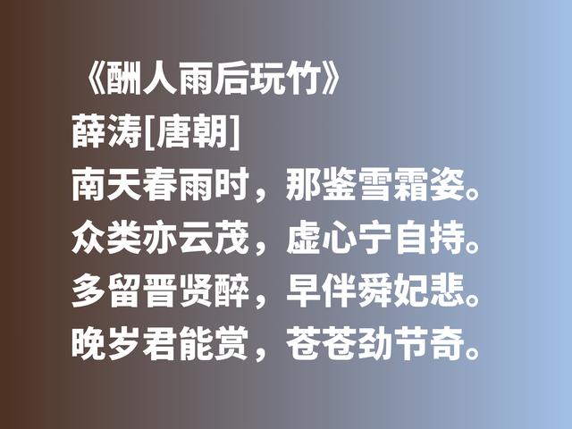 曾与元稹有一段凄美的爱情，唐朝才女薛涛，抒情与咏物诗意境绝美