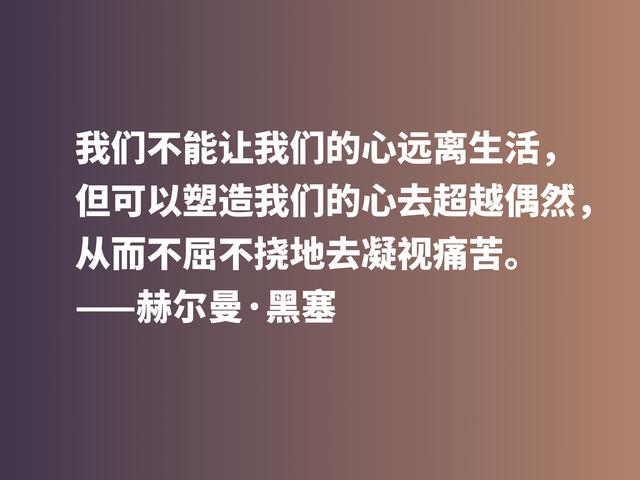 伟大作家黑塞无与伦比，他这格言，读完让人动容