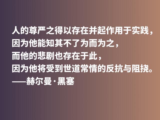 伟大作家黑塞无与伦比，他这格言，读完让人动容