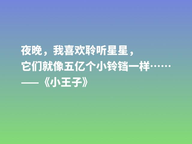 经久不衰的读物，细品小说《小王子》这格言，蕴含着博大的爱