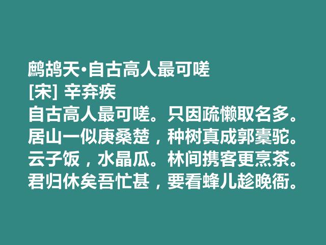 南宋词坛丰碑式词人，辛弃疾这佳作，气势豪放，尽显英雄气概