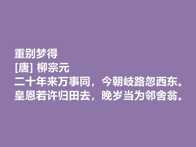 唐朝大诗人柳宗元，这诗作思想深厚，尤其写景写物，堪称一绝