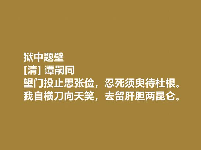 我国大思想家，谭嗣同诗作，凸显爱国主义情操，细品深受感触