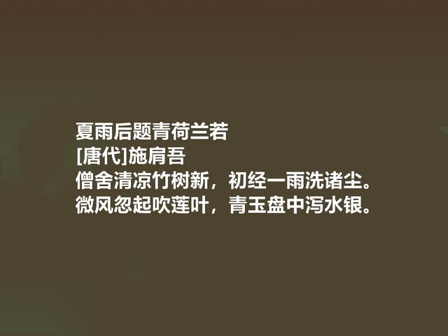 唐诗人施肩吾，一生经历9朝，他这诗，内涵深情感真，真精彩