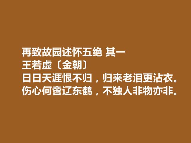 金朝著名诗人，王若虚这诗作，凸显真情实感，细品后回味无穷