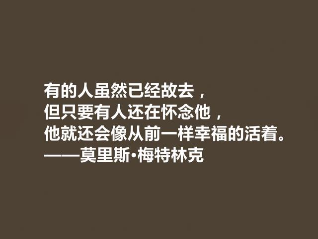 他是象征主义作家，一生追求光明与美，这格言，说得真透彻