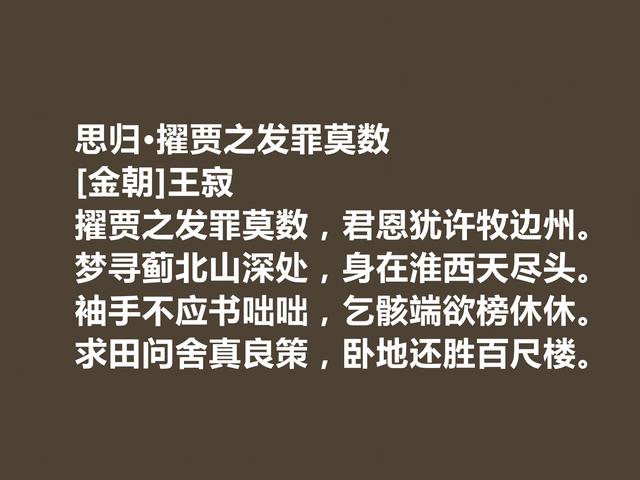 金朝诗坛名家，王寂诗作，辞气张扬，气度陈雄，题画诗最美好