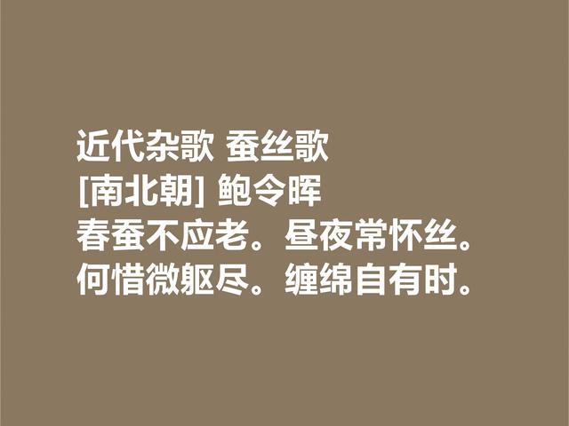 南朝唯一的女诗人，鲍令晖诗，情感细腻，对爱情忠贞呀