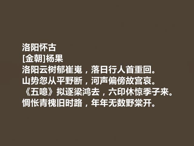 金朝诗人杨果，诗歌备受冷落，他这诗极具个性，必须另眼相看