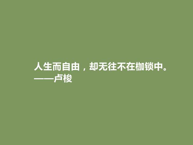 法国哲学家，生前备受诋毁，卢梭格言，诉说人生真谛