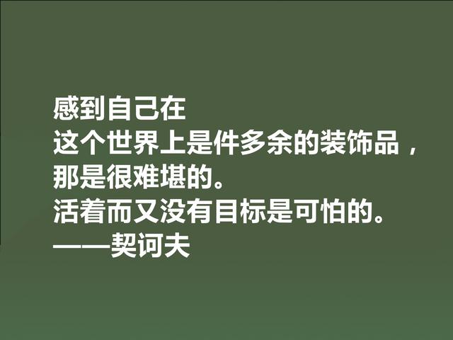 俄国短篇小说家，契诃夫格言，暗含忧郁气质，又充满人生真谛