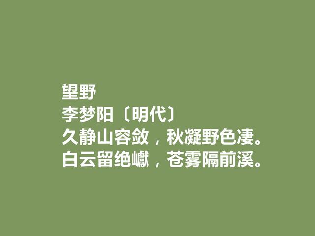 明朝诗坛复古派领袖，李梦阳诗，情与理兼顾，又极具现实意义