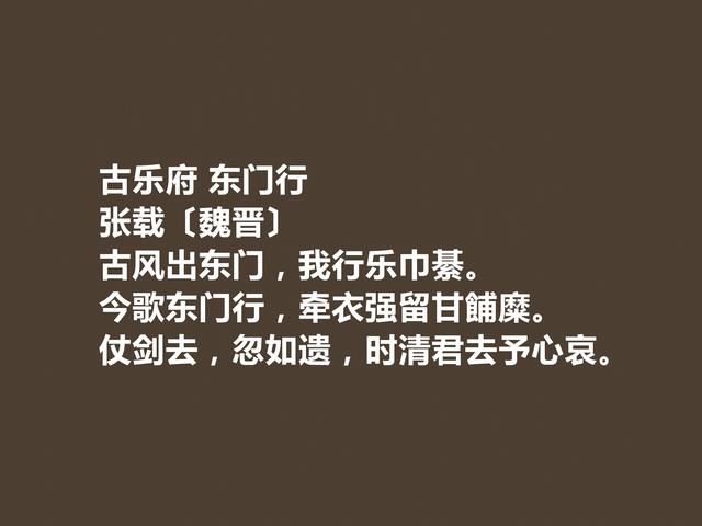 西晋诗坛名家，因博学闻名天下，张载诗，辞藻华丽，耐人寻味