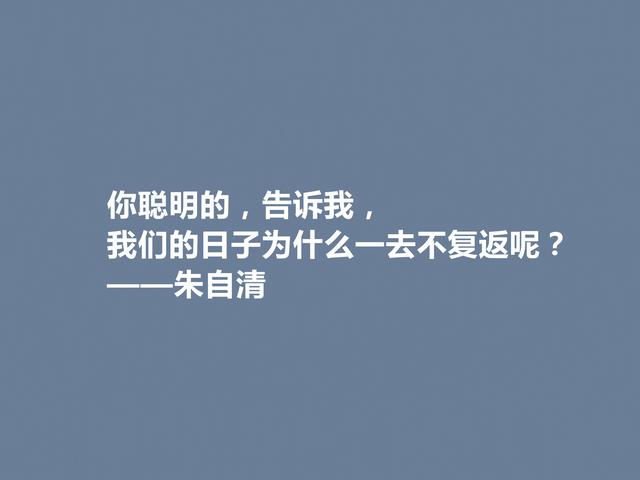 他的诗让人拍案叫绝，散文令人回味无穷，朱自清佳话，太美了