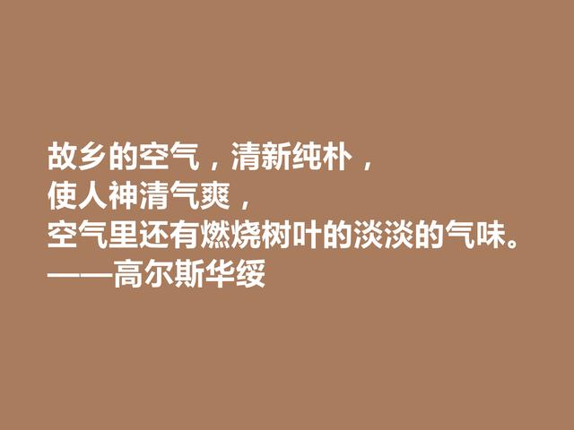 风靡一时的英国作家，高尔斯华绥格言，现实主义强烈，真犀利