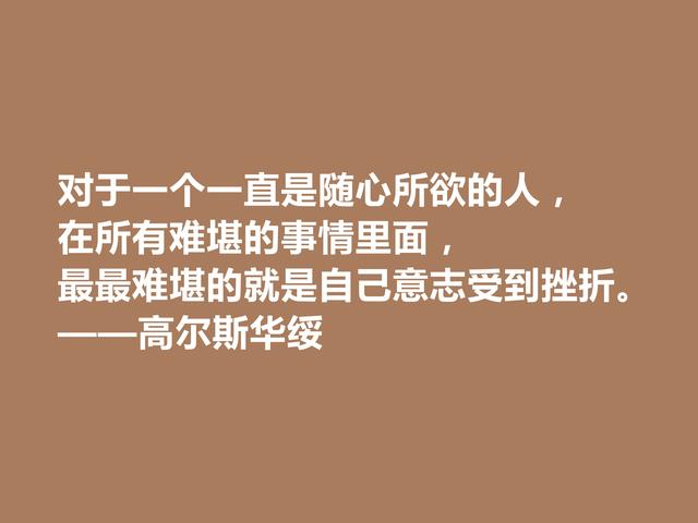 风靡一时的英国作家，高尔斯华绥格言，现实主义强烈，真犀利