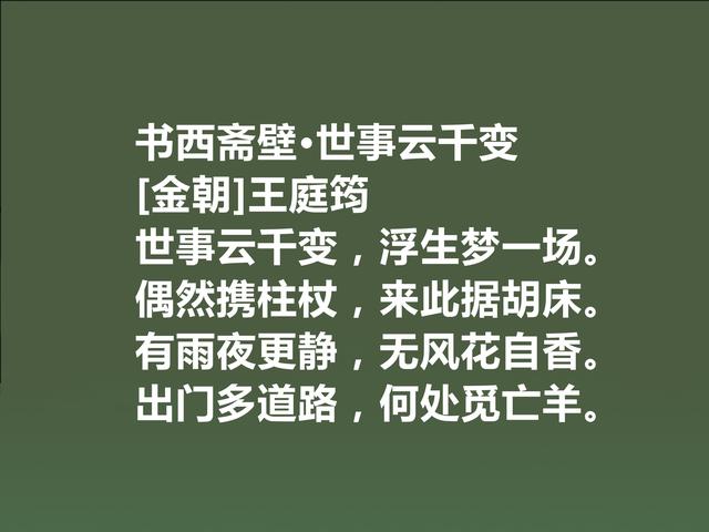 他是金朝诗坛大人物，王庭筠这诗，透射出孤独意境，值得品读