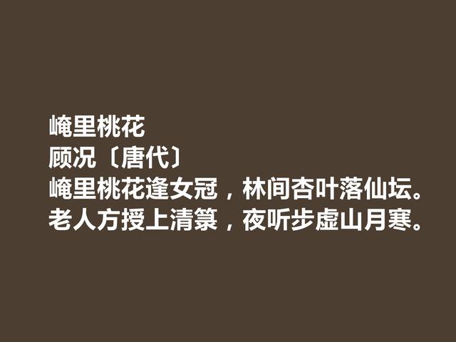 盛唐与中唐之间，顾况地位显赫，他这诗，雅俗共赏，绮丽瑰怪