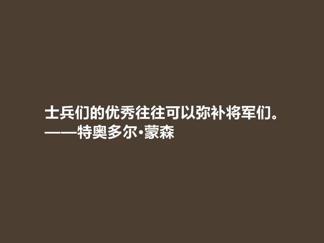 他是一位德国传奇，六大领域翘楚，蒙森这格言，充满艺术魅力