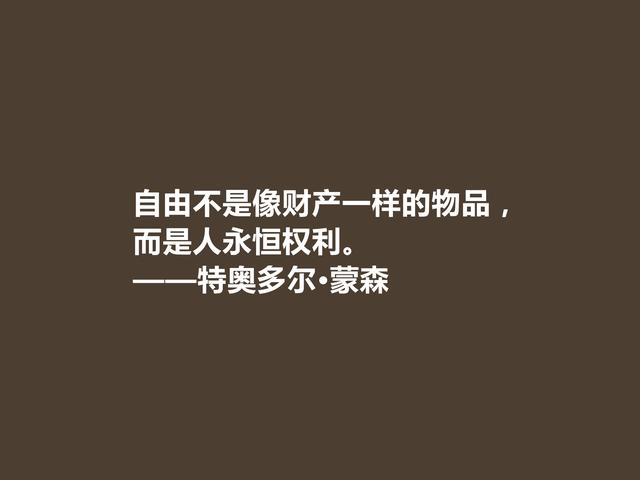 他是一位德国传奇，六大领域翘楚，蒙森这格言，充满艺术魅力