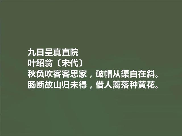 南宋江湖诗派代表，叶绍翁诗特色独特，江湖气浓烈，值得一读