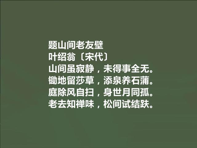 南宋江湖诗派代表，叶绍翁诗特色独特，江湖气浓烈，值得一读