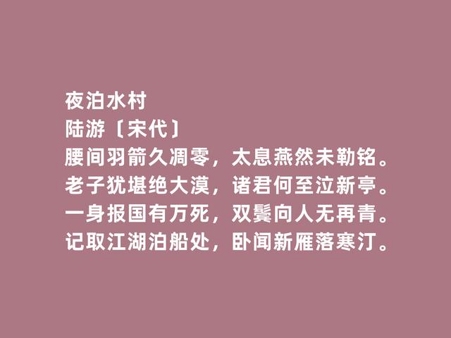 南宋大诗人陆游诗，彰显壮丽的人生追求，凸显超然的人生态度