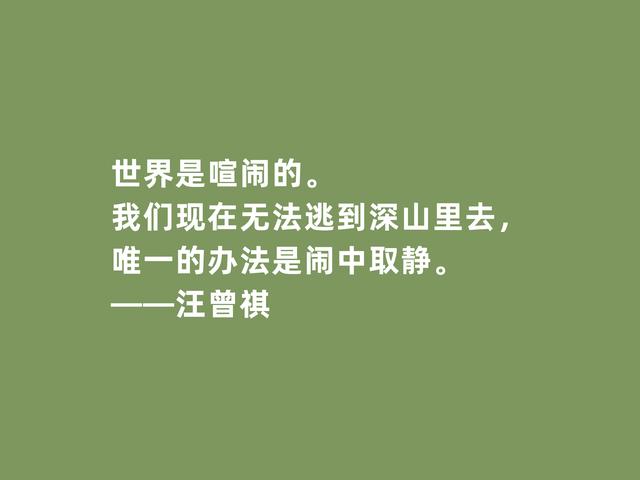 当代小说家，汪曾祺格言，质朴又极具深意，批判性强烈