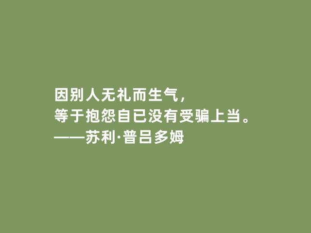 法国著名诗人，普吕多姆诗，精神力量强大，又充满高贵和尊严