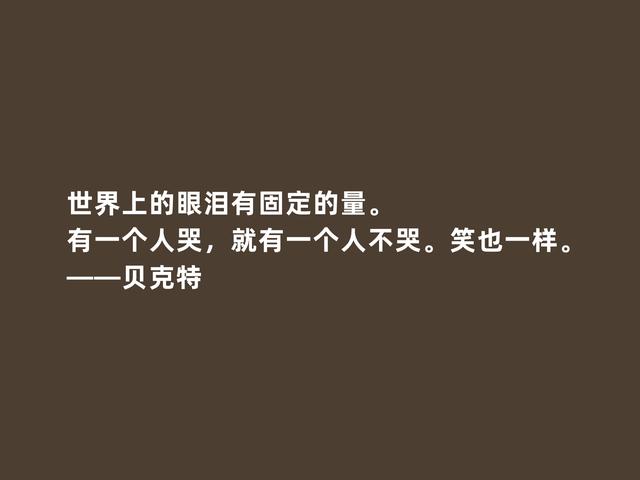 爱尔兰作家，贝克特格言，充满荒诞性，读完让人振奋