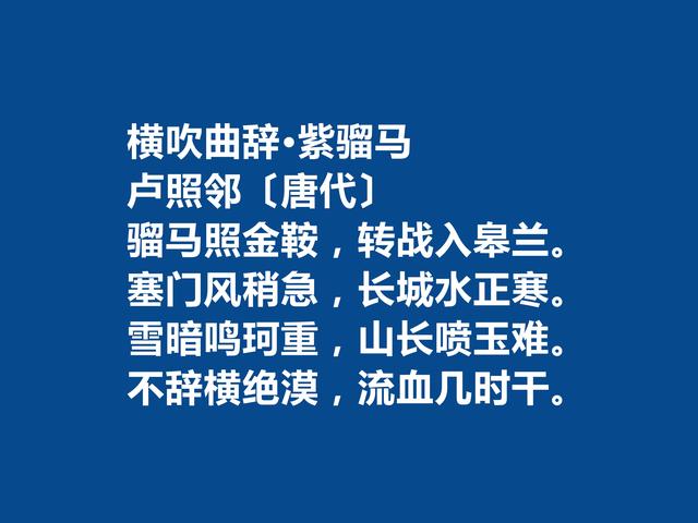 初唐四杰卢照邻，细品他这首诗，充满孤独痛苦之情，凸显骚怨精神