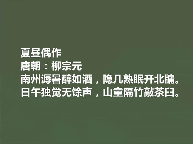 唐朝中期诗人，柳宗元十首诗，极具哲学意味，山水诗让人赞不绝口
